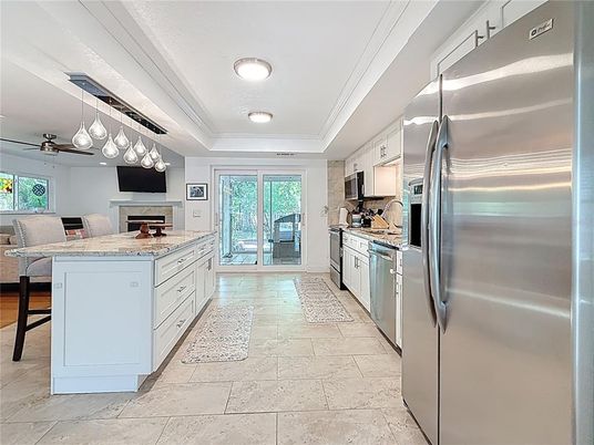 Interior, Kitchen, Pendant Lights, Recessed Lighting, Stainless Steel Appliances