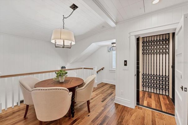 Chandelier, Dining room, Interior, Pendant Lights, Wood Texture Flooring