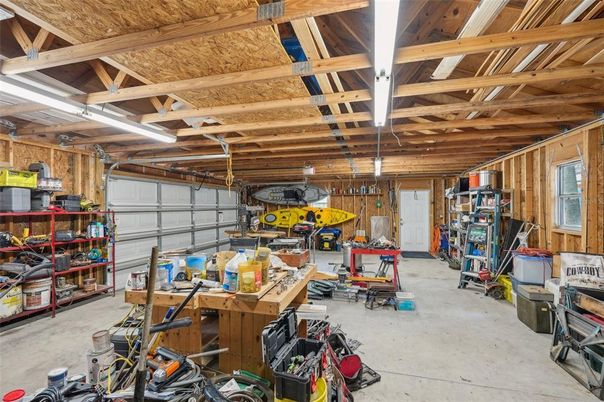 Garage, Interior, Wooden Beams, Wooden Ceilings, Wooden Walls