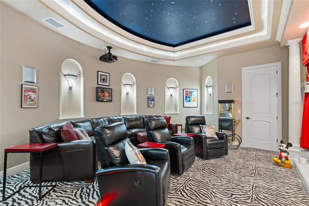 Home Theatre Room, Interior, Projection Screen, Recessed Lighting, Theatre Room