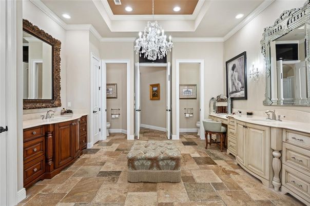 Bathroom, Chandelier, Interior, Recessed Lighting