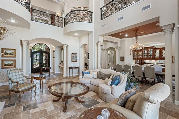 Chandelier, Dining room, Interior, Living room, Recessed Lighting