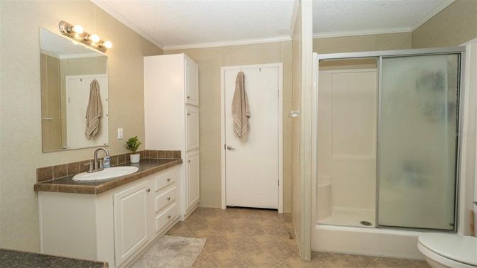 Bathroom, Glass Shower, Interior, Tile Countertops
