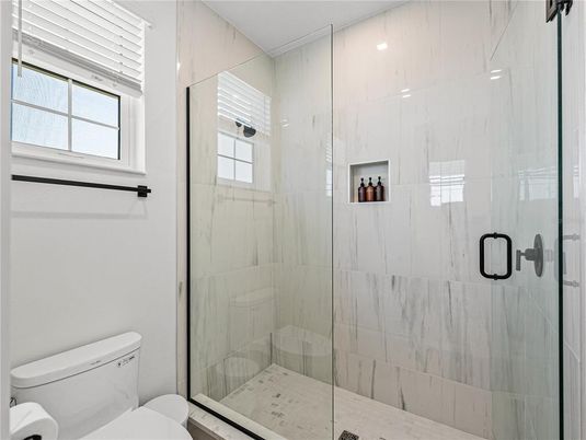 Bathroom, Glass Shower, Interior, Marble Walls