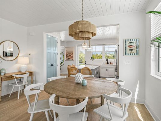 Chandelier, Dining room, Interior, Kitchen, Pendant Lights, Wood Texture Flooring