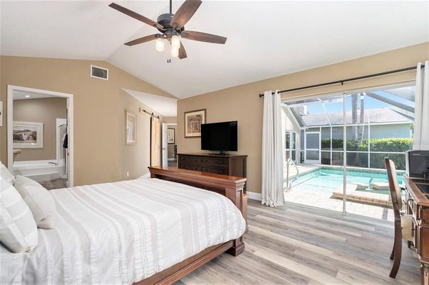 Bedroom, Interior, Pool, Wood Texture Flooring