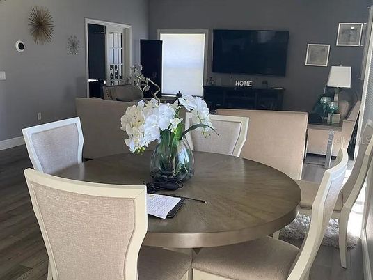 Dining room, Interior, Wood Texture Flooring