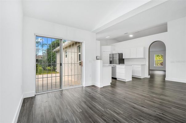 Interior, Kitchen, Recessed Lighting, Wood Texture Flooring