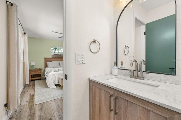 Bathroom, Bedroom, Dual Sink Vanities, Interior, Wood Texture Flooring