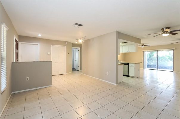 Empty room, Interior, Kitchen, Recessed Lighting