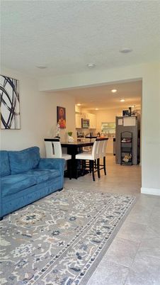 Dining room, Fireplace, Interior, Kitchen, Recessed Lighting