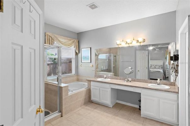 Bathroom, Dual Sink Vanities, Glass Shower, Interior