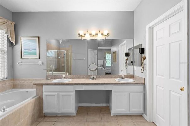 Bathroom, Dual Sink Vanities, Glass Shower, Interior