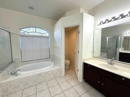 Bathroom, Dual Sink Vanities, Glass Shower, Interior