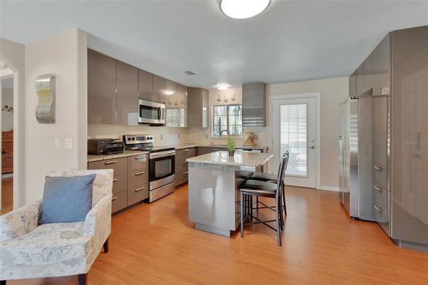 Interior, Kitchen, Stainless Steel Appliances, Wood Texture Flooring