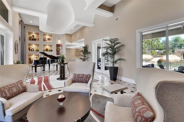 Interior, Living room, Piano, Recessed Lighting