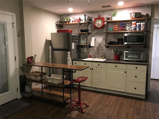 Interior, Kitchen, Recessed Lighting, Wood Texture Flooring