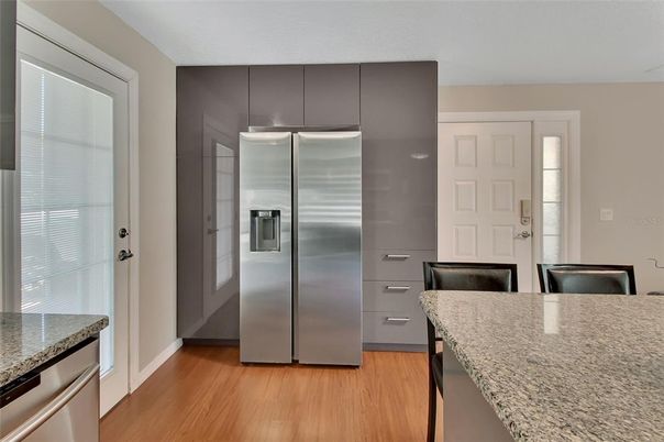 Interior, Kitchen, Stainless Steel Appliances, Wood Texture Flooring