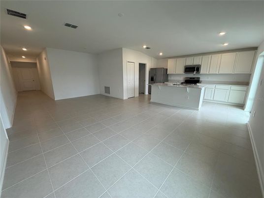 Empty room, Interior, Kitchen, Recessed Lighting