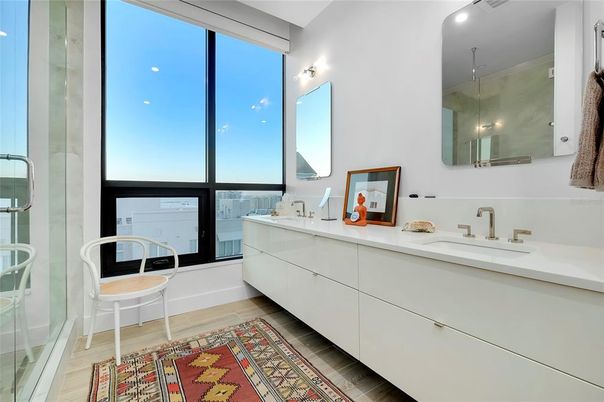 Bathroom, Dual Sink Vanities, Interior, Wood Texture Flooring