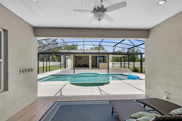 Glass Ceilings, Interior, Pool, Recessed Lighting, Sun Room, Wood Texture Flooring
