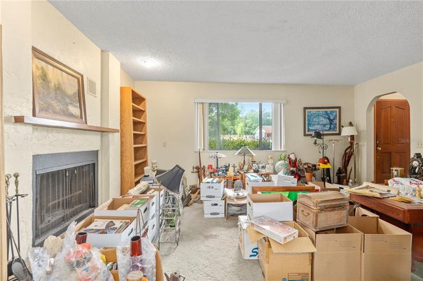 Fireplace, Home Office, Interior, Recessed Lighting