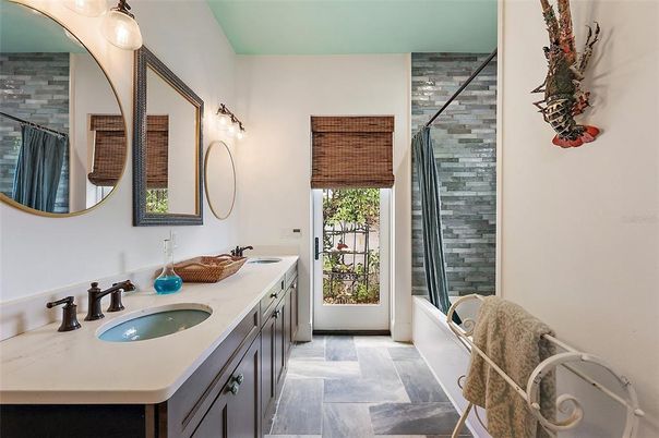 Bathroom, Dual Sink Vanities, Interior, Wood Texture Flooring