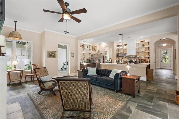 Dining room, Interior, Kitchen, Living room, Pendant Lights, Recessed Lighting