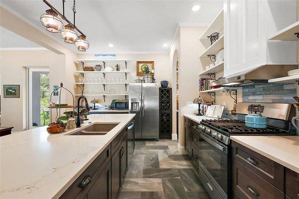 Interior, Kitchen, Pendant Lights, Recessed Lighting, Stainless Steel Appliances