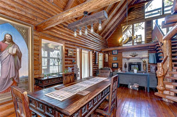 Fireplace, Home Office, Interior, Wooden Beams, Wooden Ceilings, Wood Texture Flooring, Wooden Walls