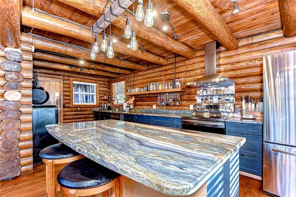 Interior, Kitchen, Stainless Steel Appliances, Wooden Beams, Wooden Ceilings, Wood Texture Flooring, Wooden Walls