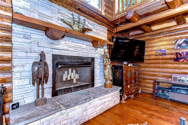 Fireplace, Interior, Stone Walls, Wooden Beams, Wood Texture Flooring, Wooden Walls