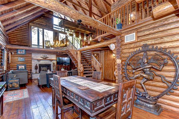 Dining room, Fireplace, Interior, Living room, Wooden Beams, Wooden Ceilings, Wood Texture Flooring, Wooden Walls