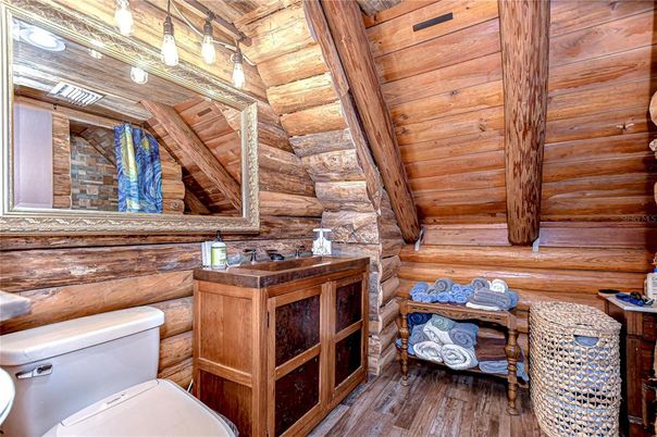 Bathroom, Interior, Wooden Ceilings, Wood Texture Flooring, Wooden Walls