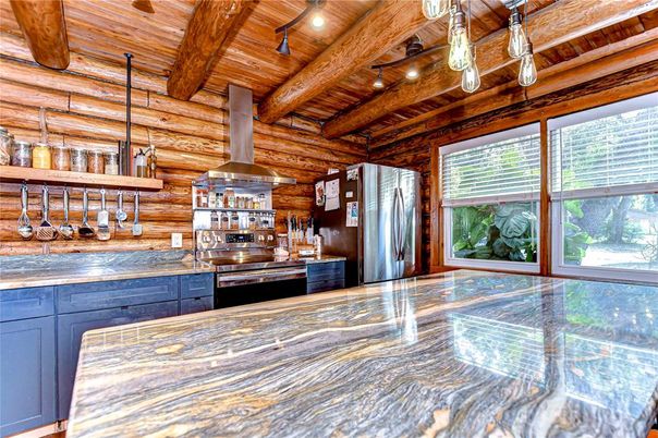 Interior, Kitchen, Stainless Steel Appliances, Wooden Beams, Wooden Ceilings, Wooden Walls