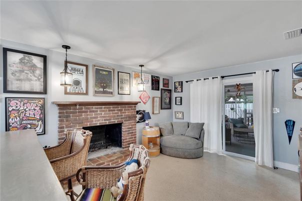 Fireplace, Interior, Pendant Lights