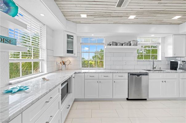Interior, Kitchen, Recessed Lighting, Stainless Steel Appliances, Wooden Ceilings