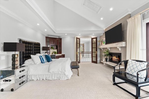 Bedroom, Fireplace, Interior, Recessed Lighting