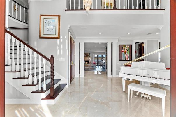 Fireplace, Interior, Piano, Recessed Lighting