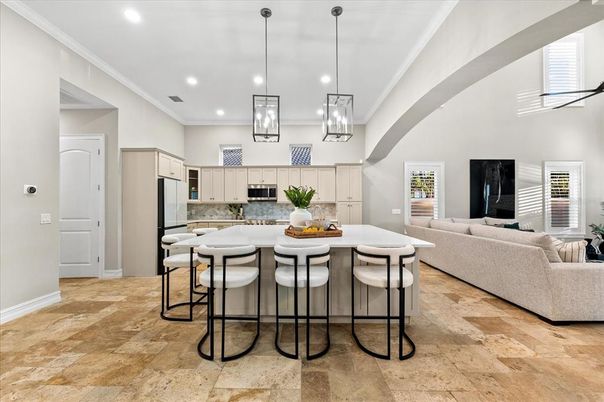 Interior, Kitchen, Living room, Pendant Lights, Recessed Lighting