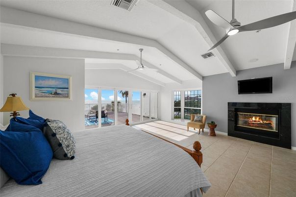 Bedroom, Fireplace, Interior