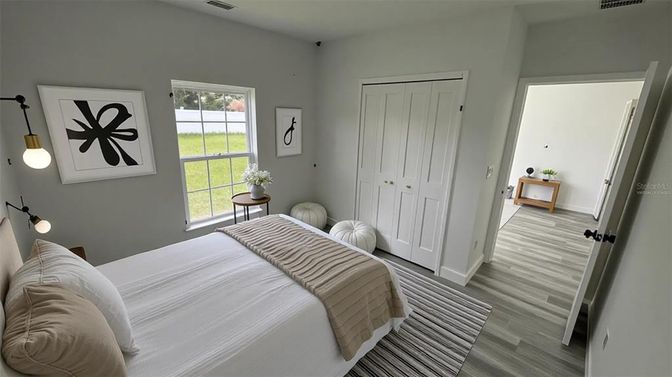 Bedroom, Interior, Wood Texture Flooring