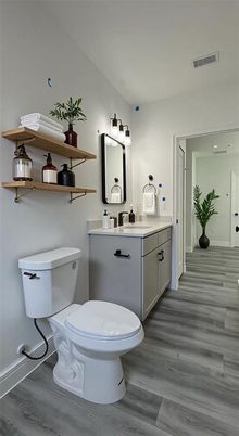 Bathroom, Interior, Wood Texture Flooring