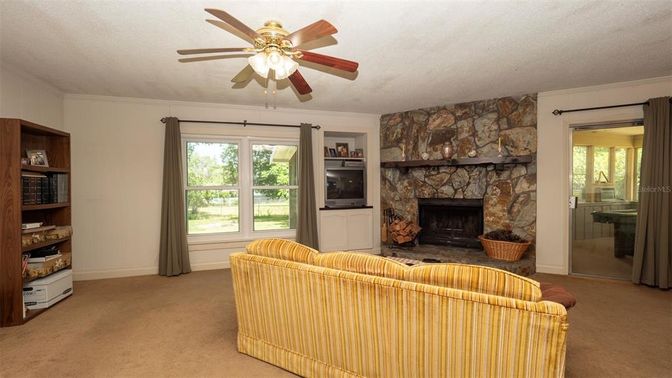 Fireplace, Interior, Stone Walls