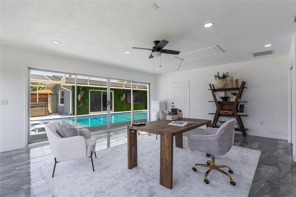 Home Office, Interior, Pool, Recessed Lighting