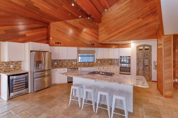 Interior, Kitchen, Stainless Steel Appliances, Wooden Ceilings