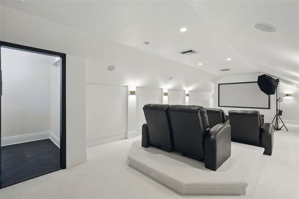 Home Theatre Room, Interior, Projection Screen, Recessed Lighting, Theatre Room