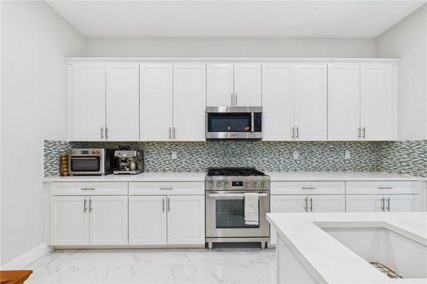 Interior, Kitchen, Marble, Stainless Steel Appliances