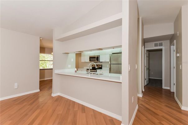 Interior, Kitchen, Stainless Steel Appliances, Wood Texture Flooring