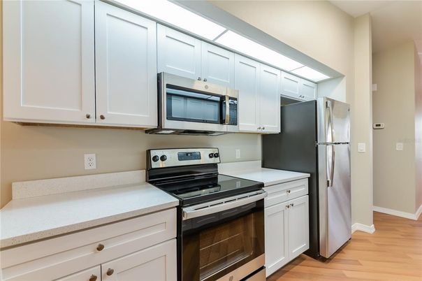 Interior, Kitchen, Stainless Steel Appliances, Wood Texture Flooring
